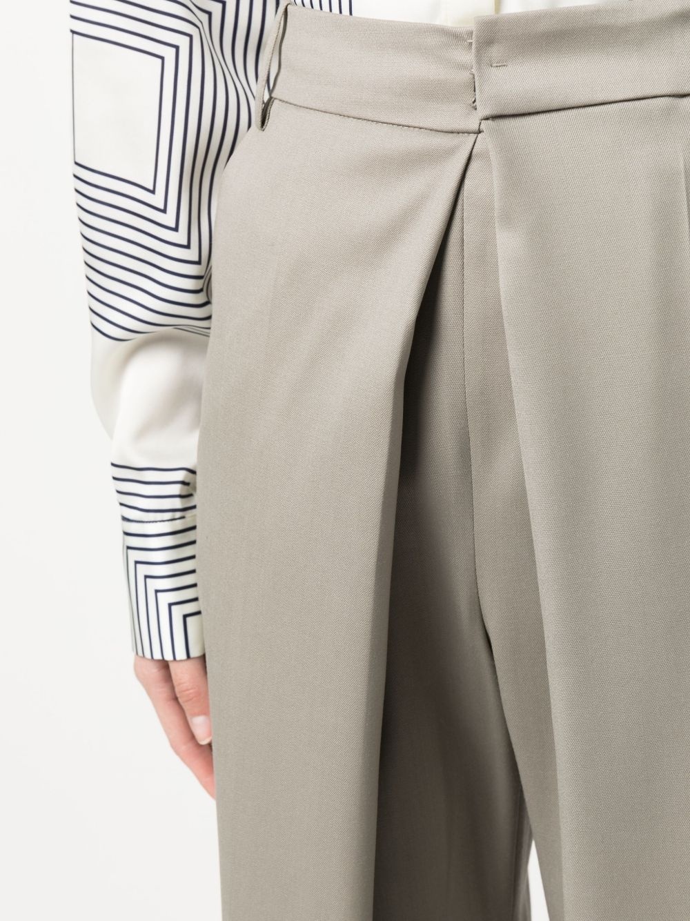 inverted-pleat detail trousers - 5