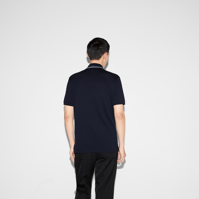 Embroidered stretch cotton polo shirt 4