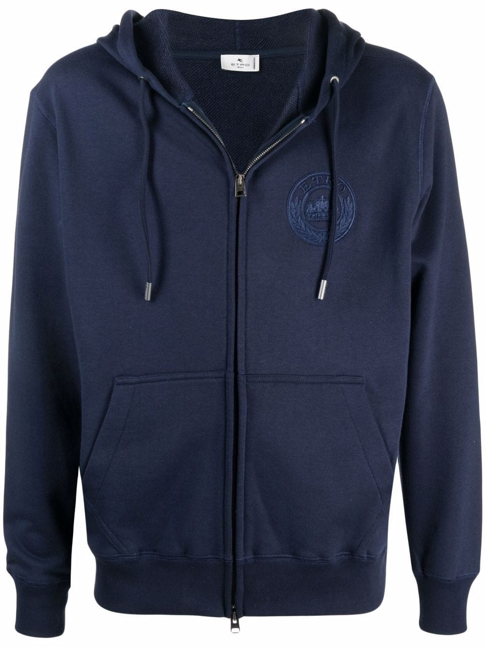 logo-embroidered zip-up hoodie - 1