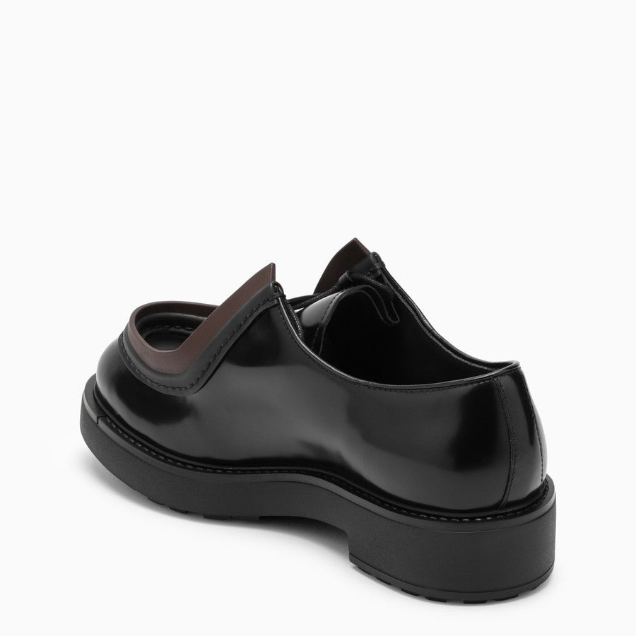 Prada Men Black/Brown Leather Diapason Lace-Up - 4
