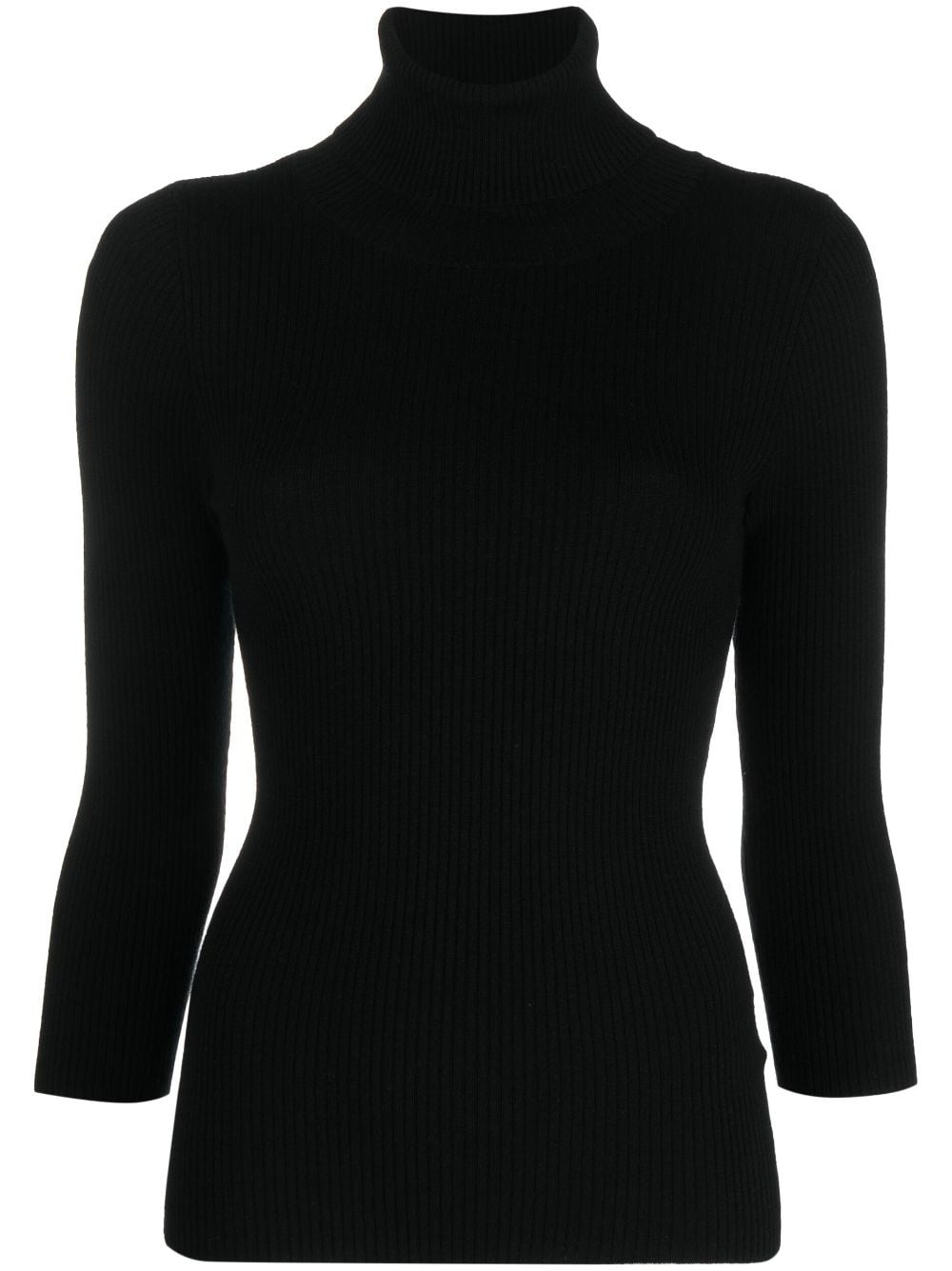 ribbed-knit roll-neck knitted top - 1
