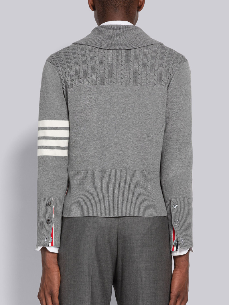 Jersey Stitch 4-Bar Shawl Collar Cardigan 3