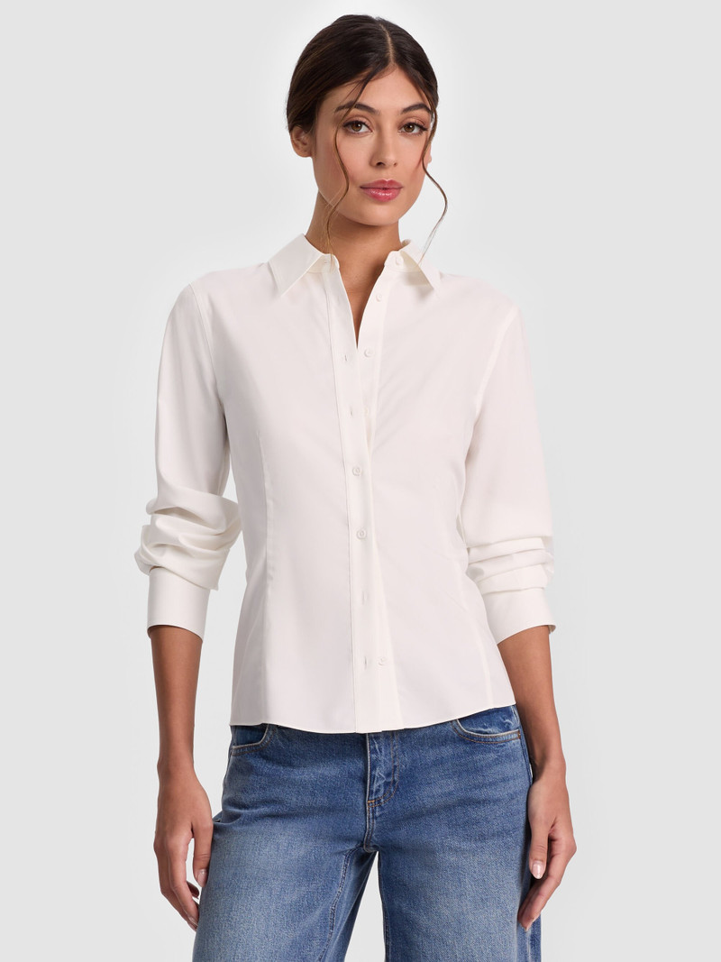 AMELIA BUTTON DOWN WITH LACE UP BACK 2