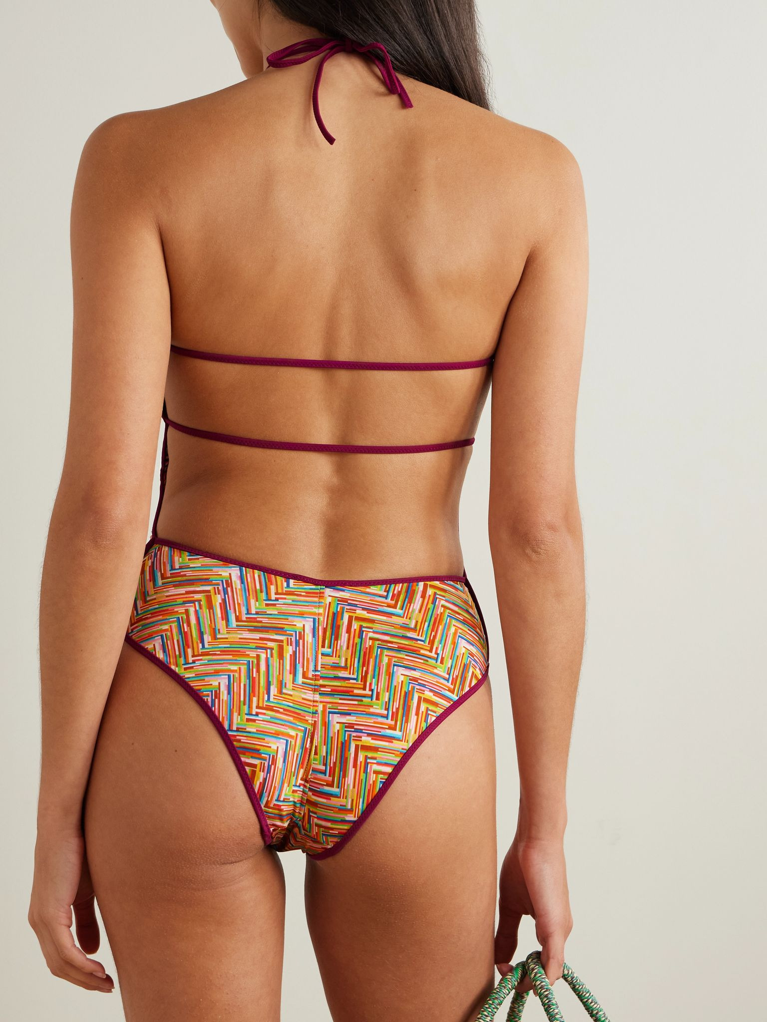 Mare reversible printed halterneck swimsuit Multi - 3