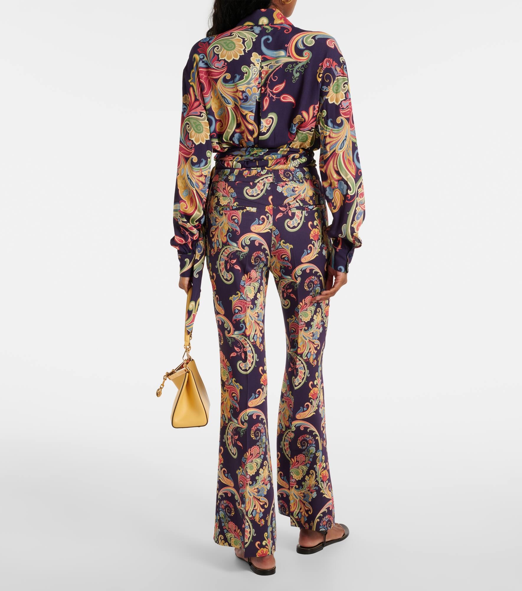Paisley high-rise flared pants - 3