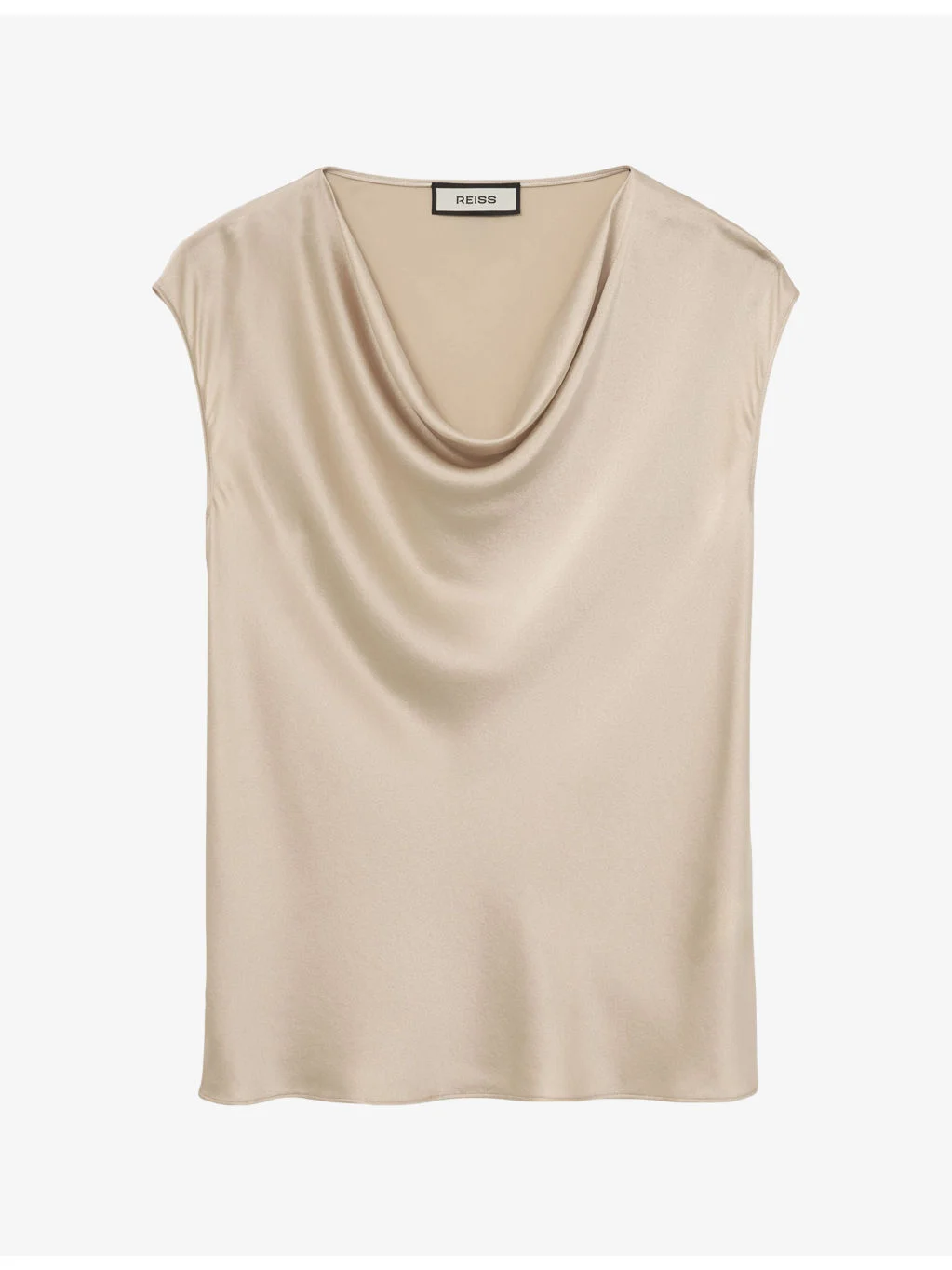 Cate Cowl-Neck Sleeveless Silk Top - 1