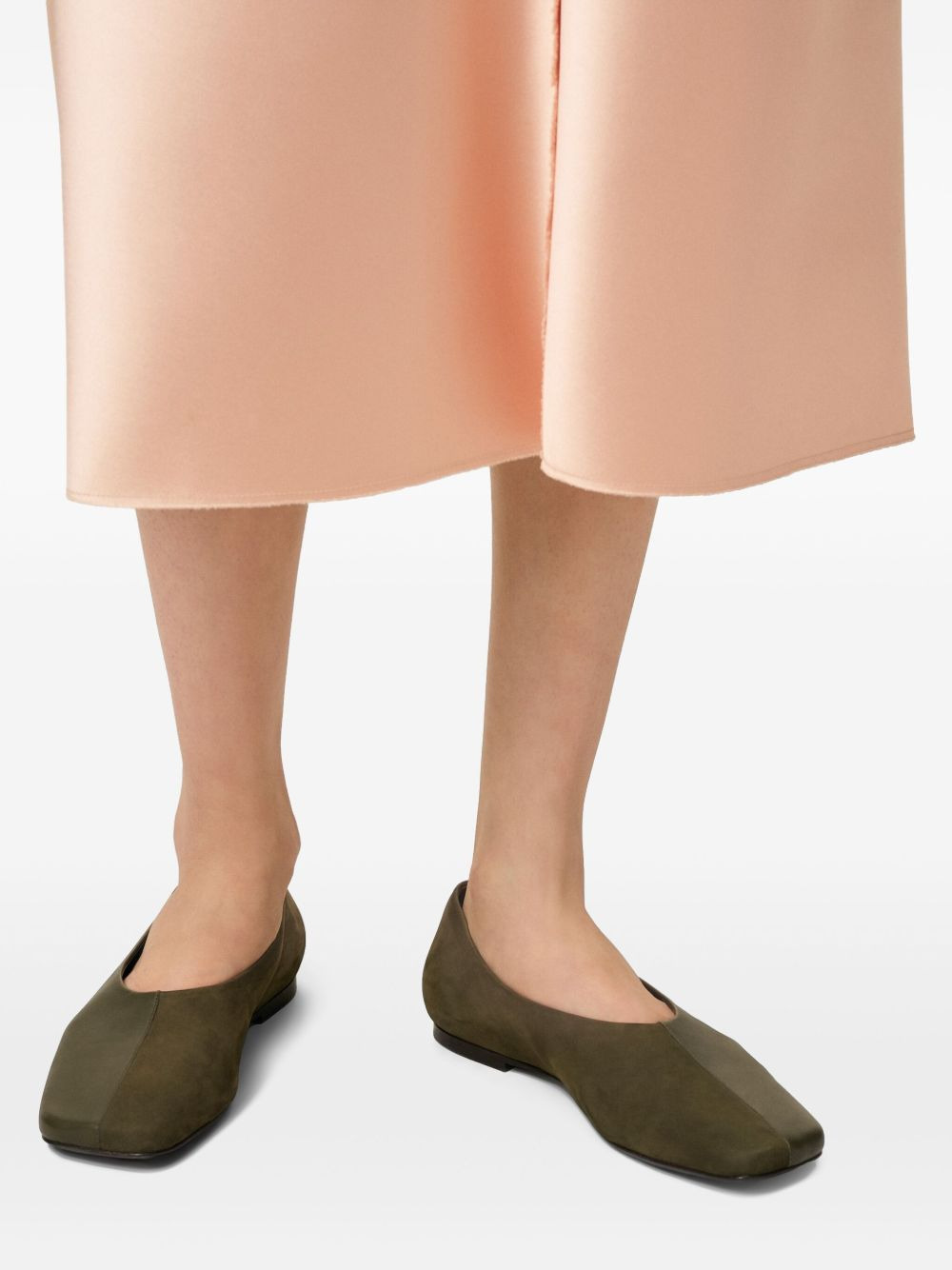 leather square-toe ballet flats - 5