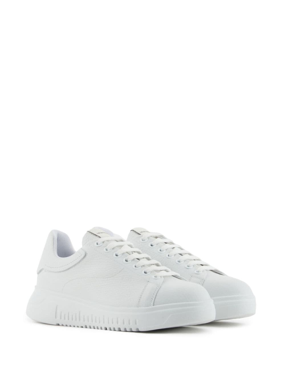 grained-leather sneakers - 2
