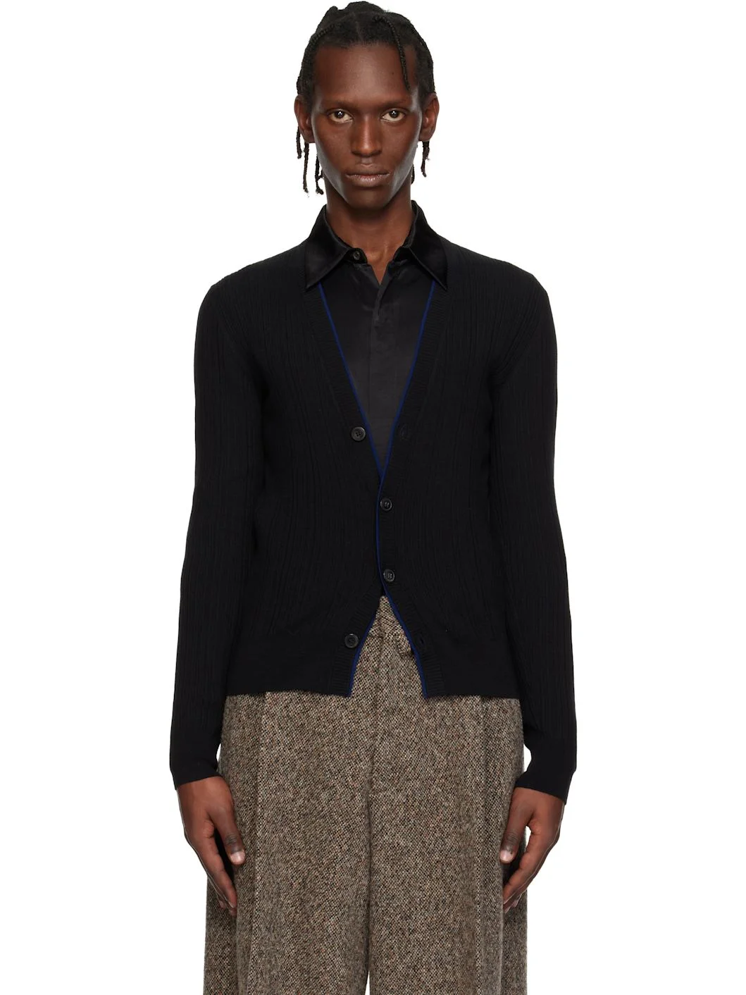 Black Wool Cardigan - 1