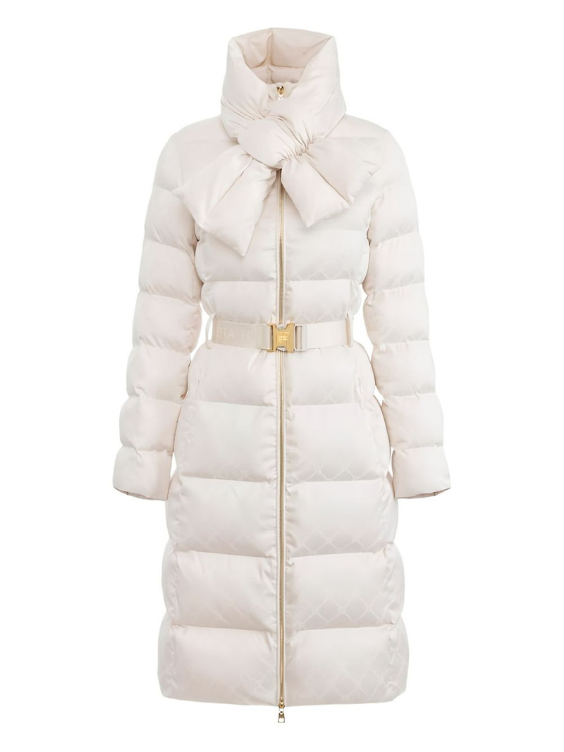 jacquard scarf-collar down coat 1