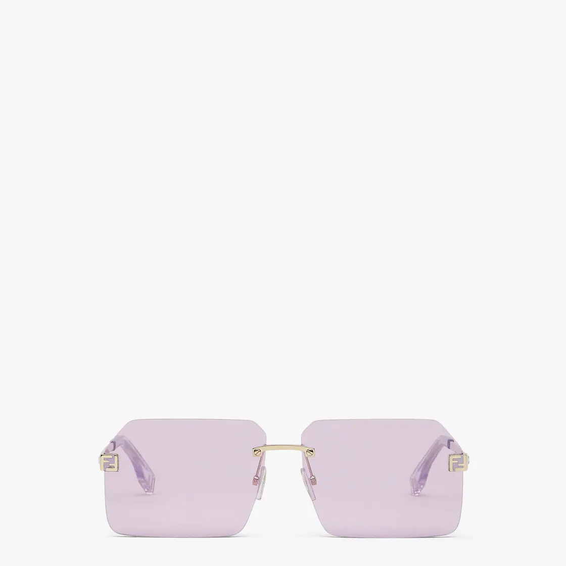 These rectangular sunglasses were presented in the Spring Summer 2022 fashion show and feature pink- - 1