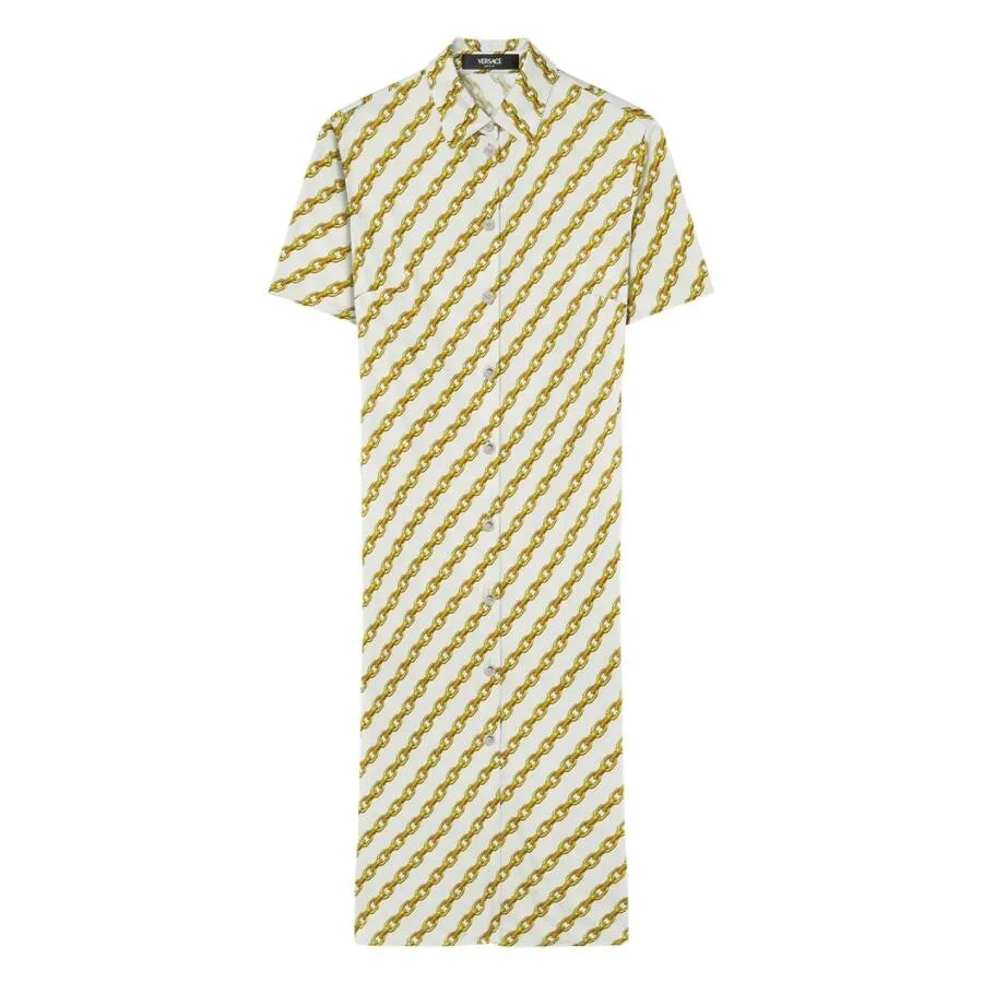 Versace Chain Stripes Midi Shirt Dress - 1