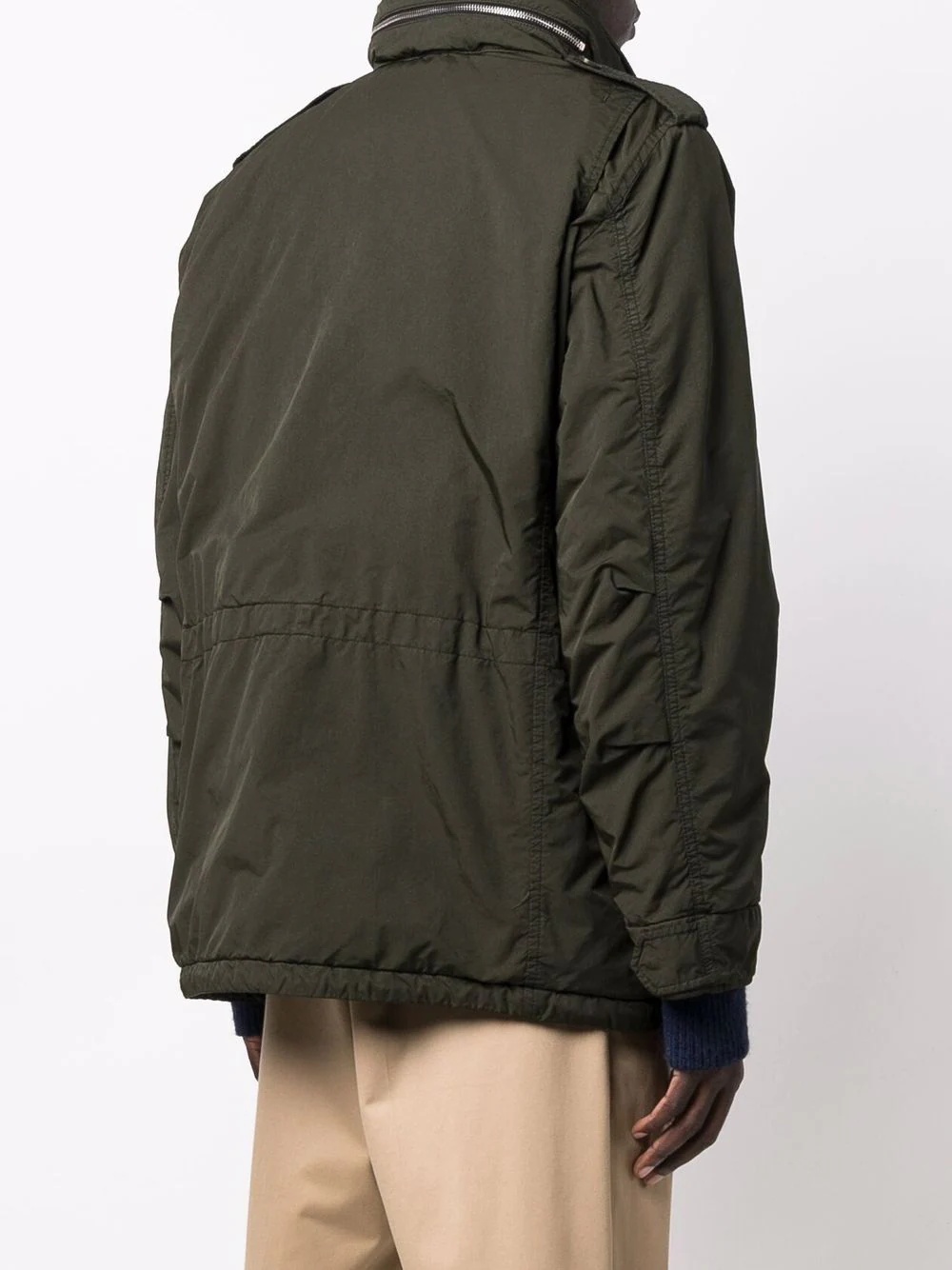 crinkled-finish military jacket - 4