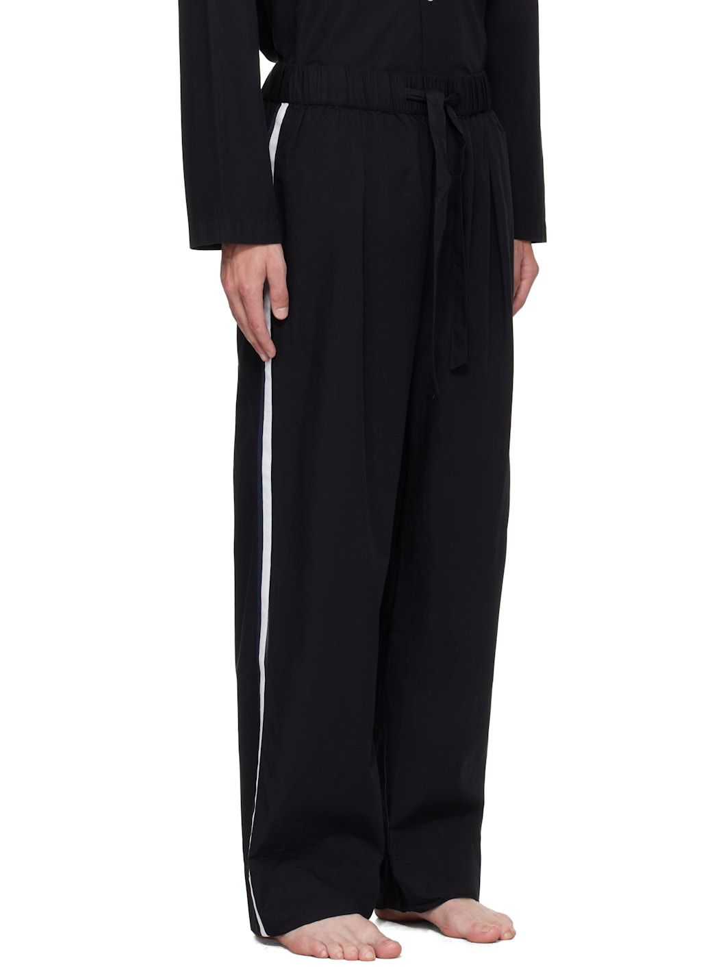 Black Striped Poplin Pyjama Pants - 2