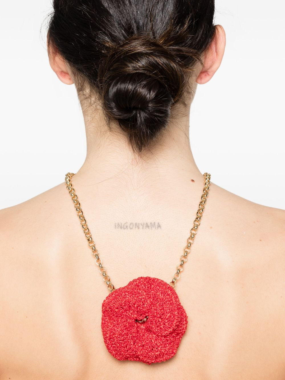 crochet-rose chain necklace - 2
