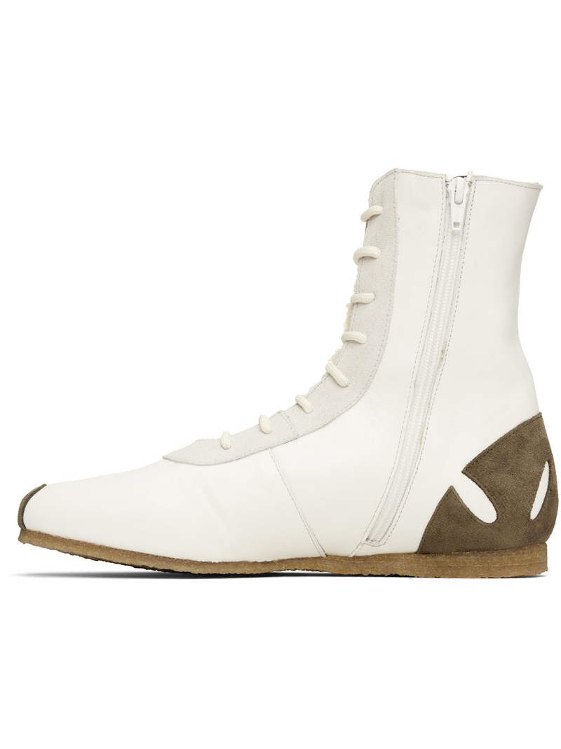 STEFAN COOKE Off-White Slash Heel Boxer Sneakers outlook