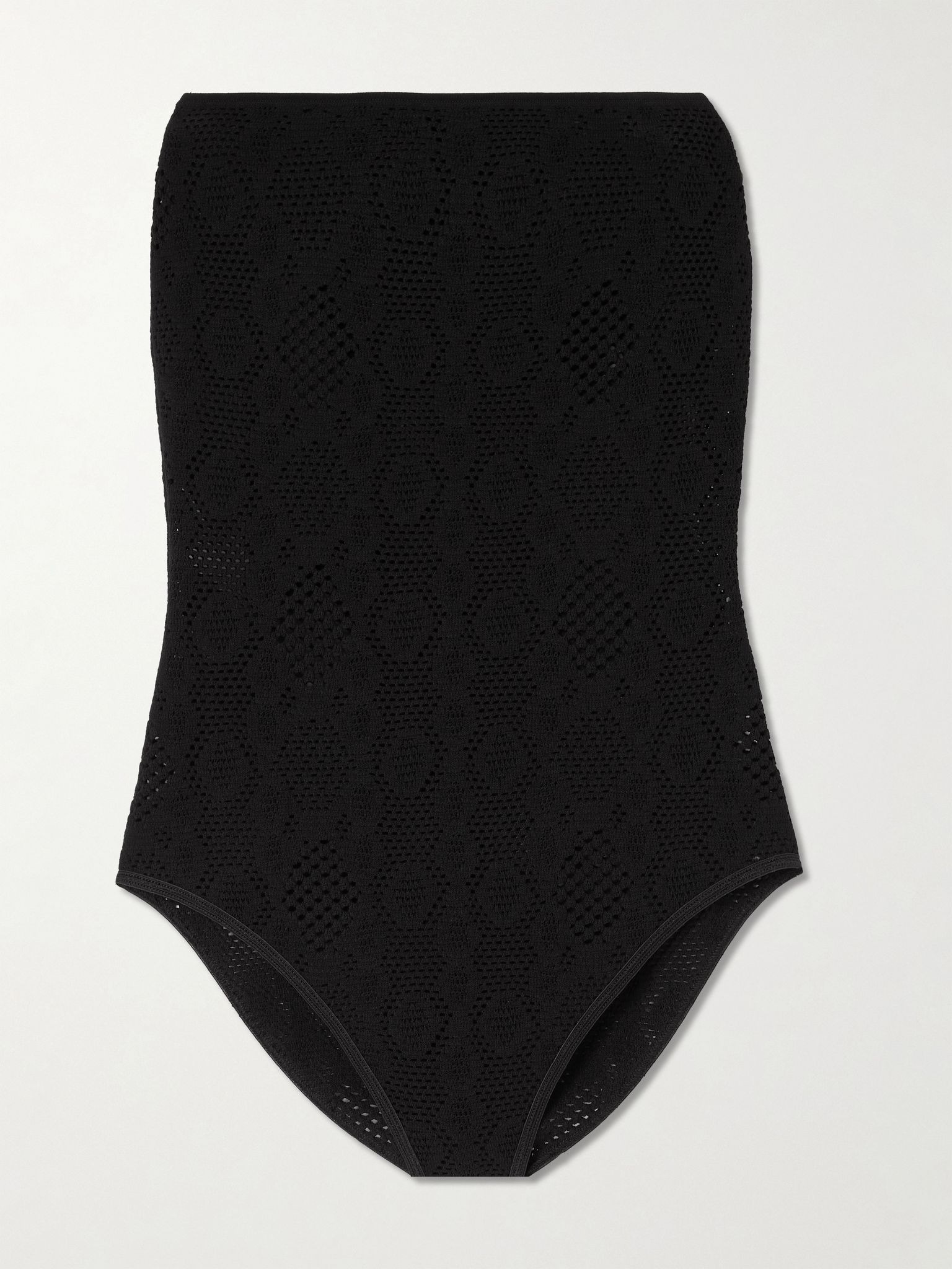 Strapless pointelle-knit bodysuit Black - 1