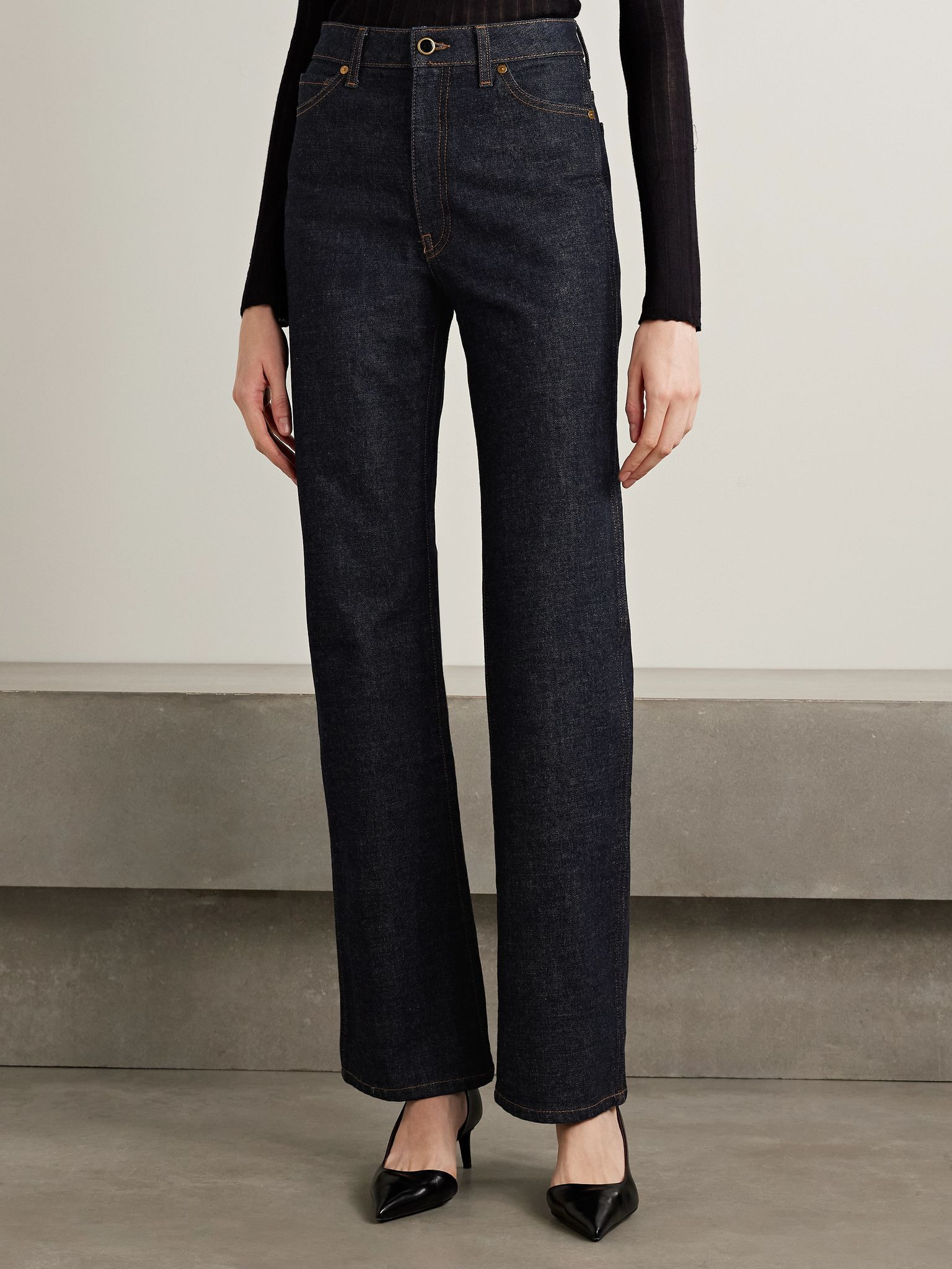 Danielle high-rise straight-leg jeans Dark denim - 3