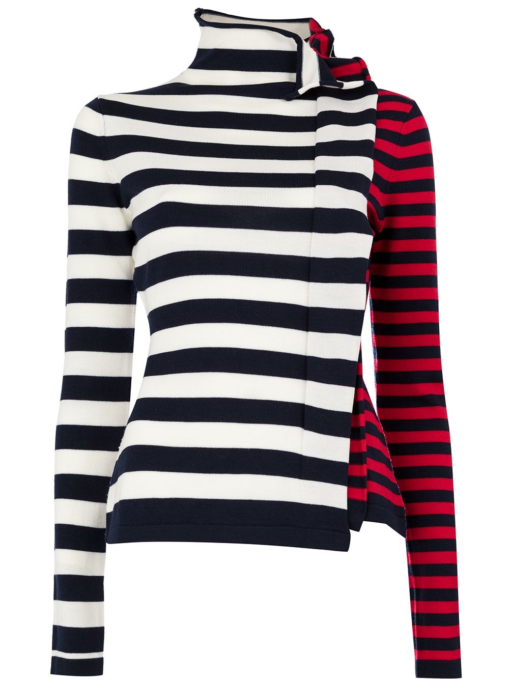 striped half & half ruffle jumper - 1