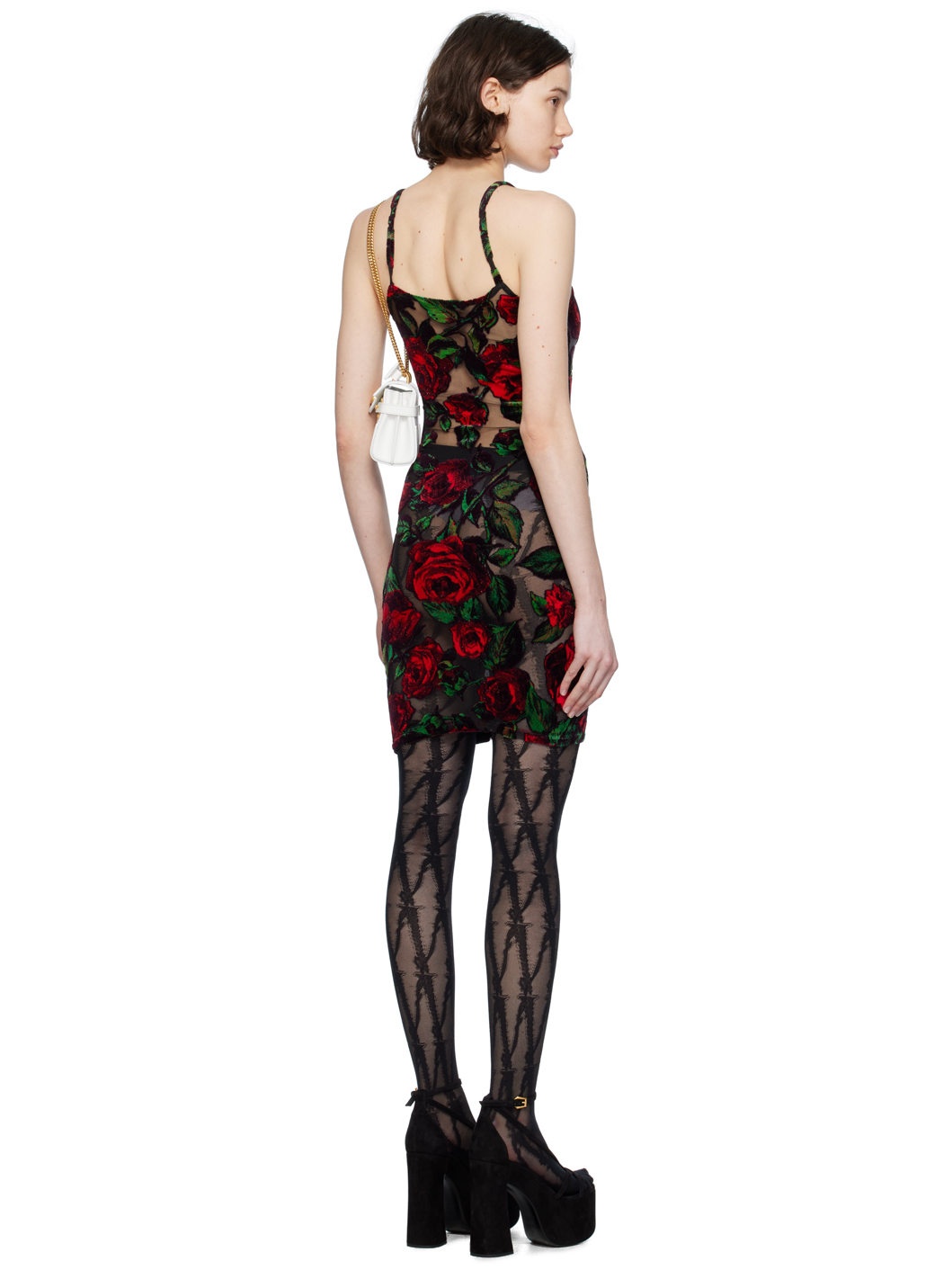 Black & Red Rose Minidress - 3