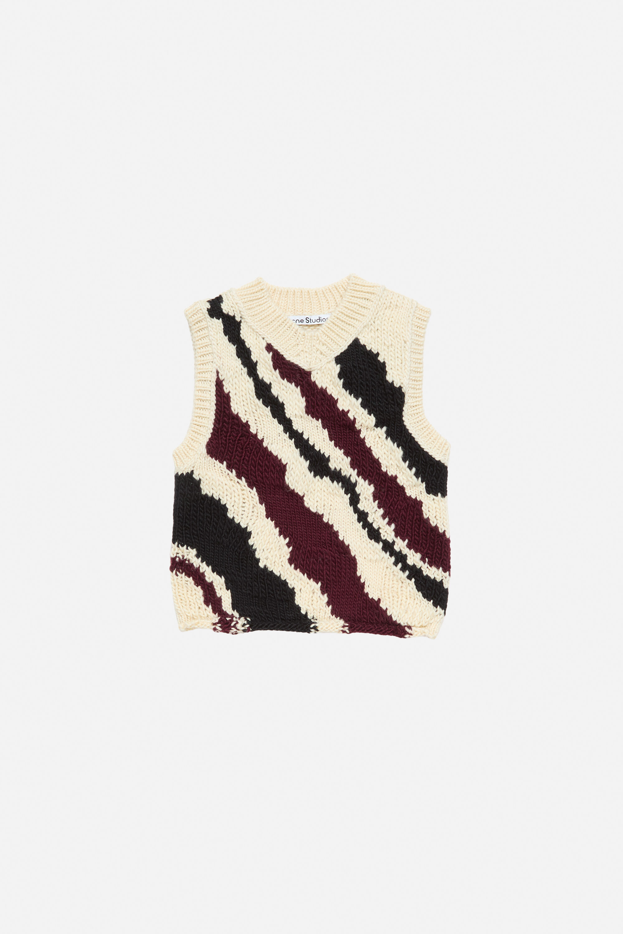 Fitted wool vest - White Multicolor - 6