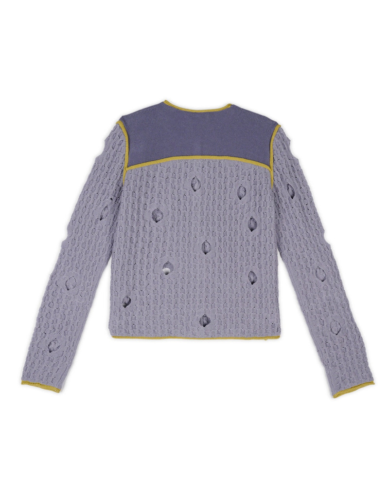 BRAIN DEAD Reverse Seam Wholey Sweater - Washed Blue outlook