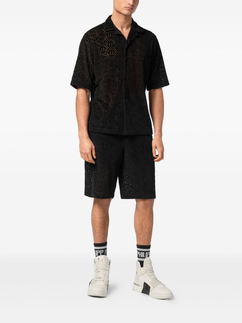 PHILIPP PLEIN hexagon-patterned short-sleeve shirt outlook