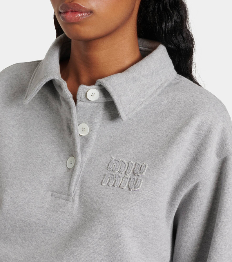 Cropped cotton polo sweater 4