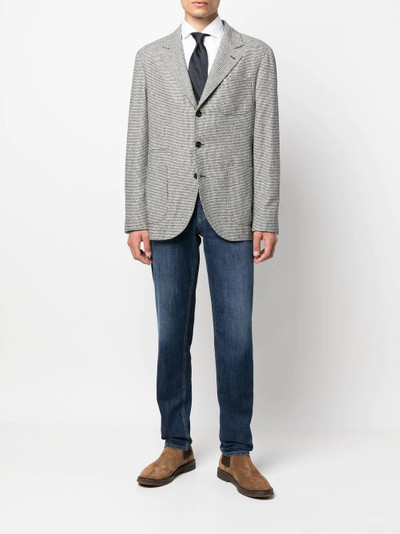 Brunello Cucinelli hounds-tooth-print blazer outlook