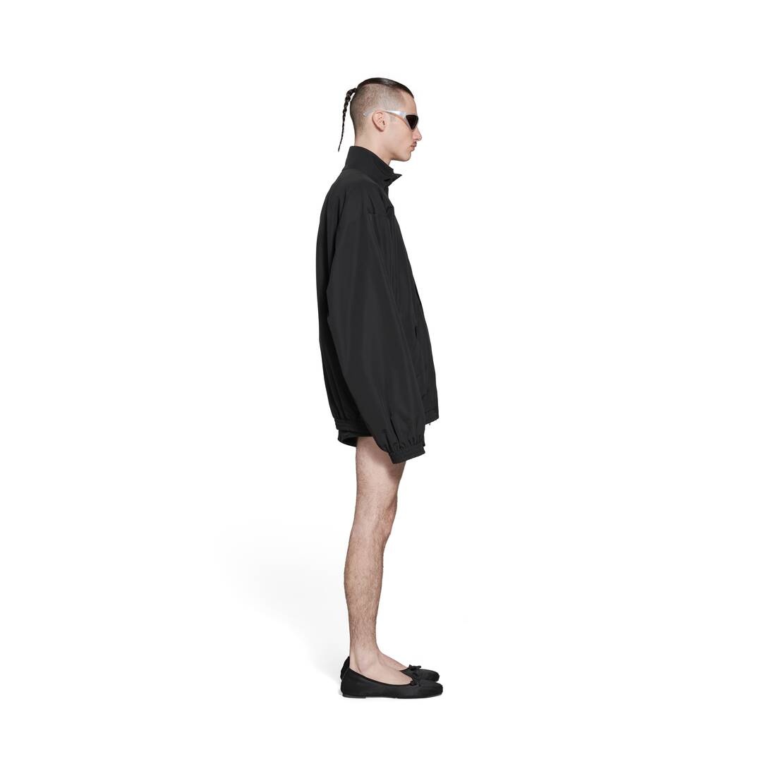 Minimal Tracksuit Jacket in Black - 3