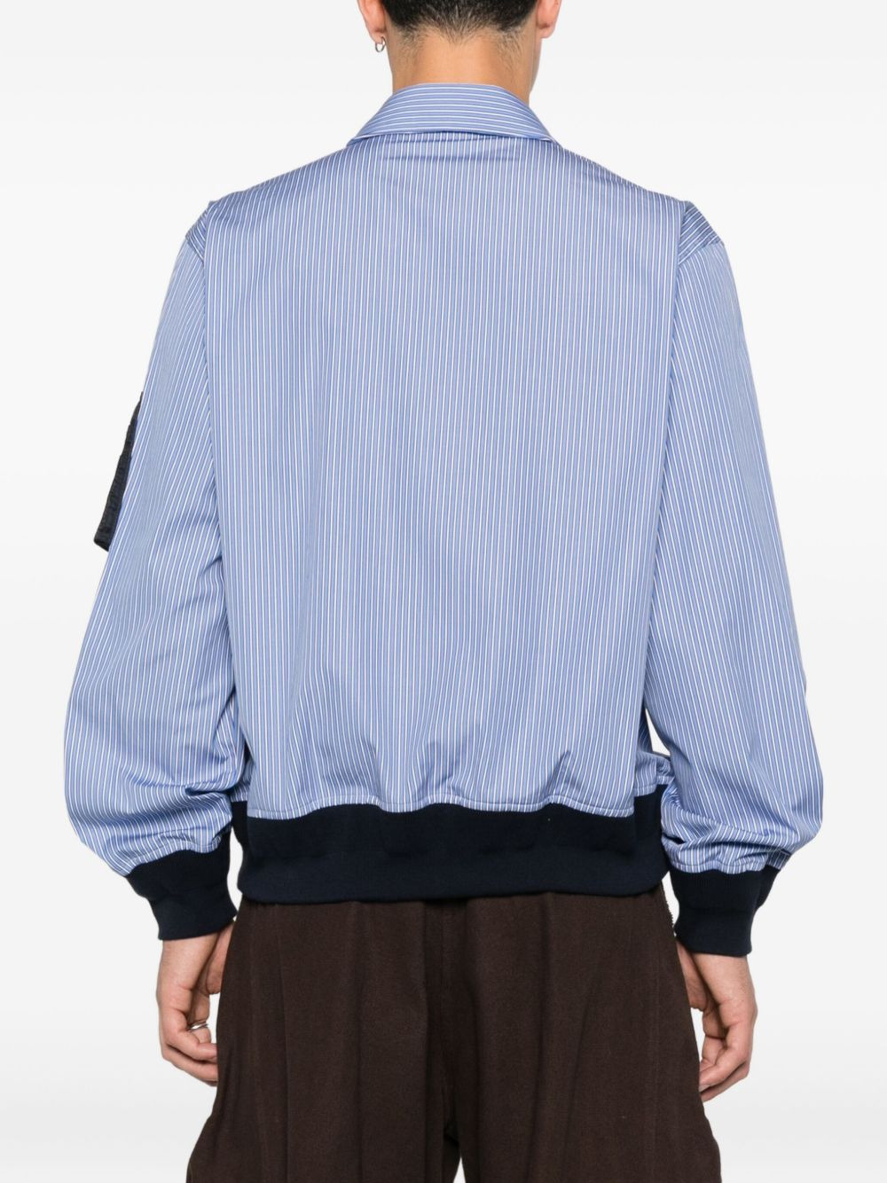 striped panelled bomber jacket - 4