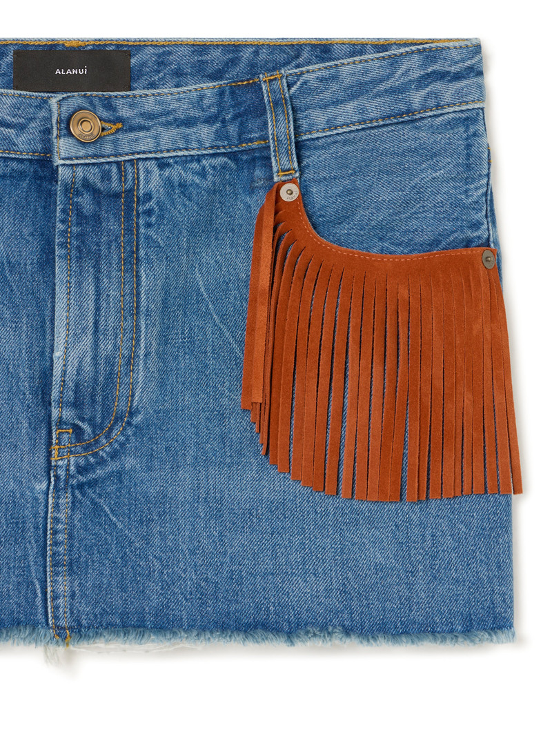 Golden Dusk Denim Mini Skirt 7
