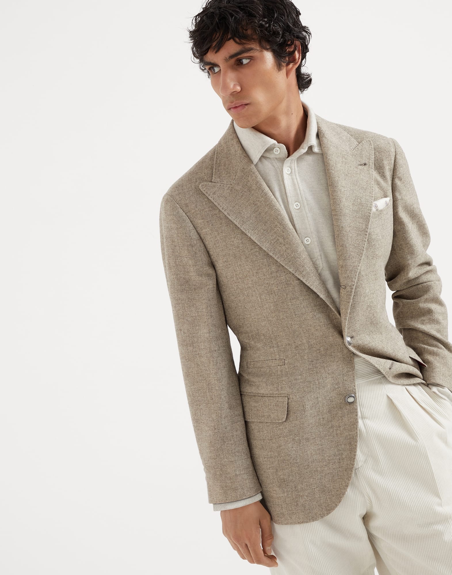 Yak deconstructed blazer with large peak lapels and metal buttons - 1