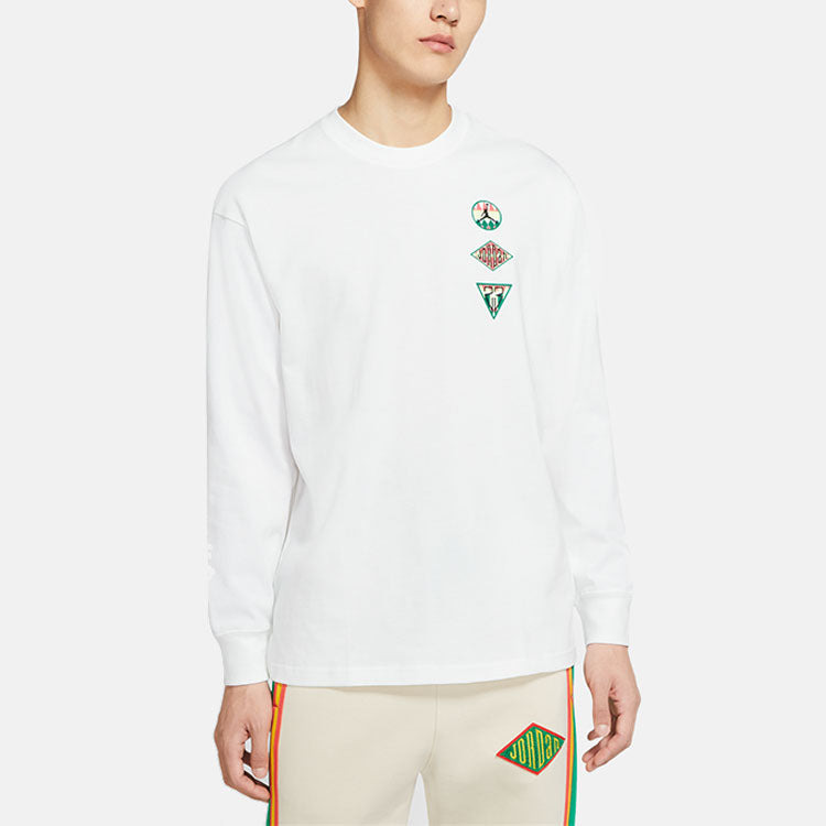 Air Jordan Sport Dna Logo Casual Sports Round Neck Pullover White CT3668-100 - 3