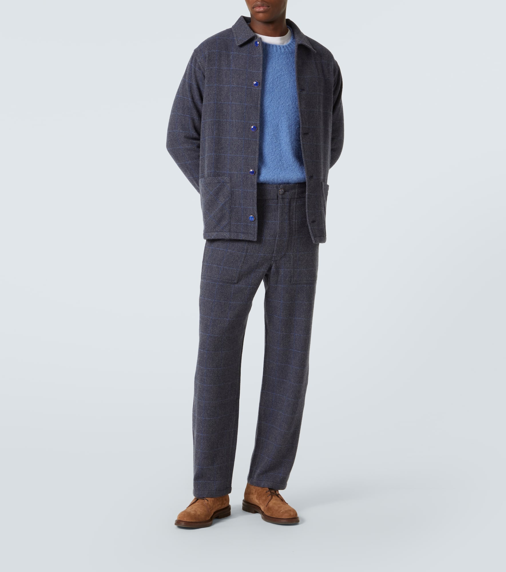 Checked cashmere overshirt - 2