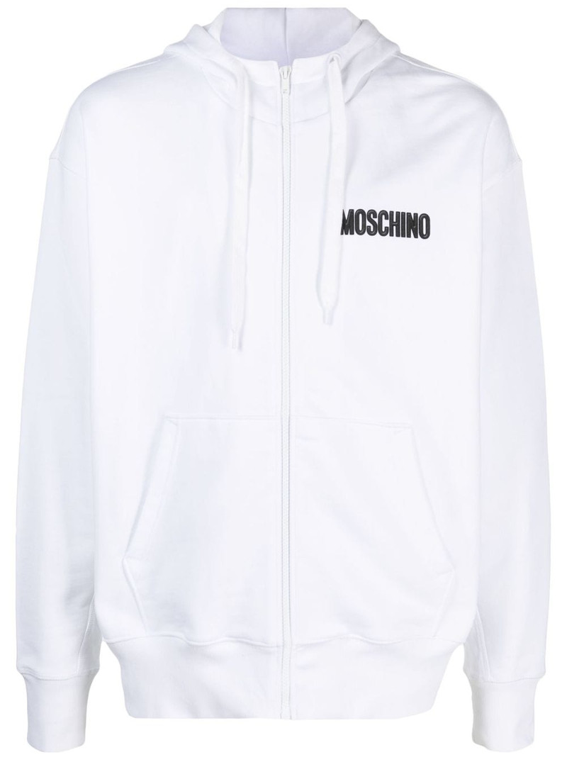teddy-print cotton hoodie 1