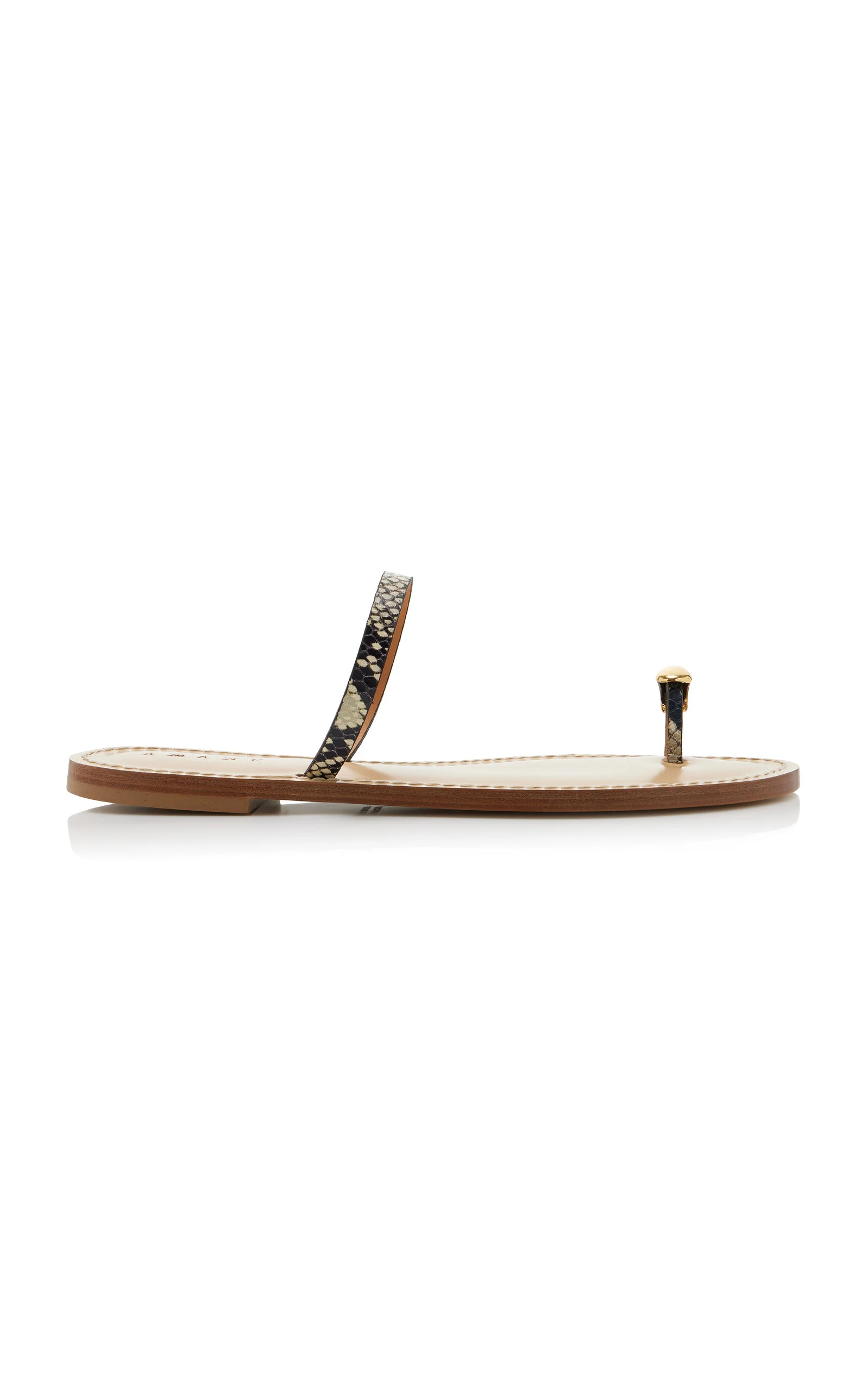 The Kibera Python-Effect Leather Sandals animal - 1