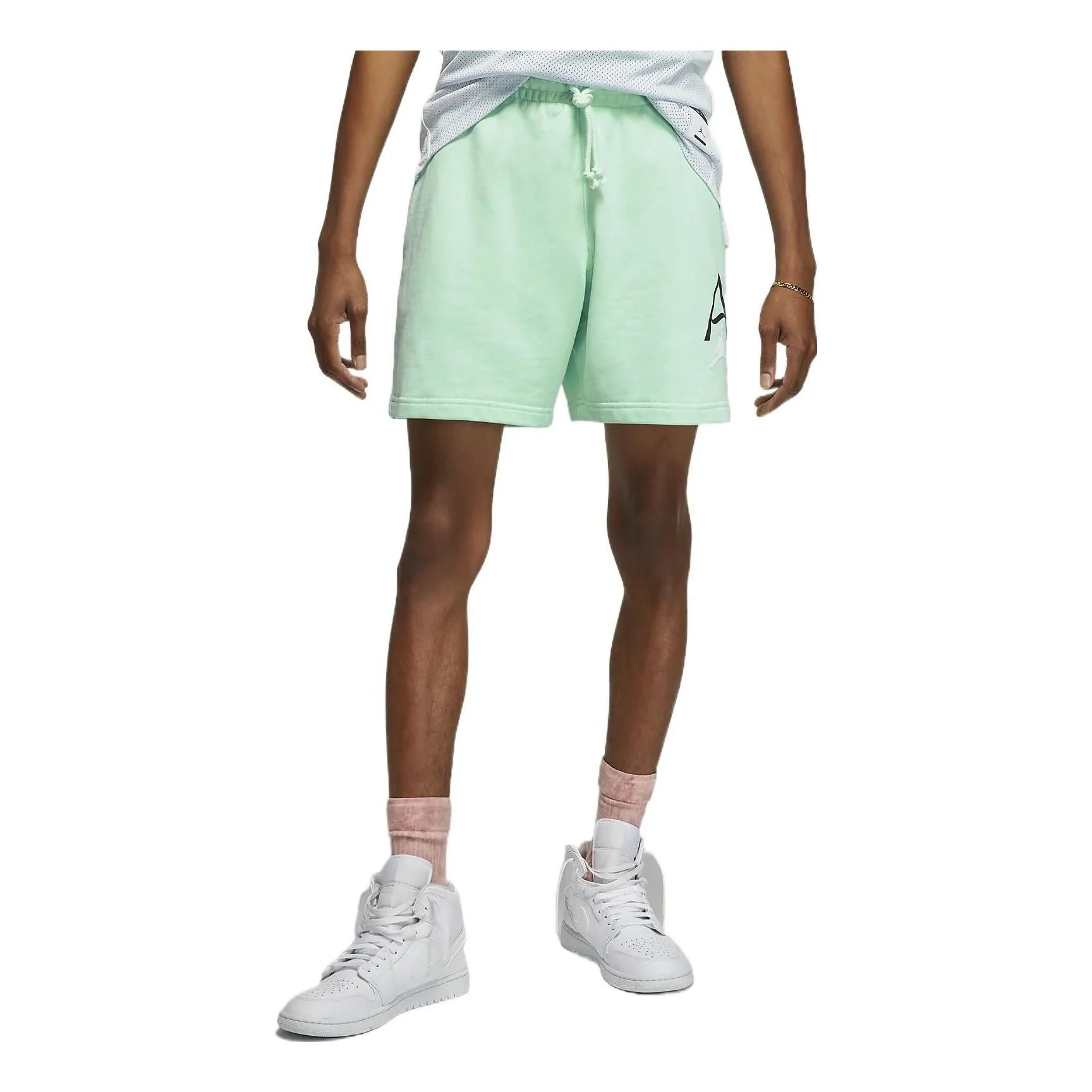 Men's Air Jordan Solid Color Logo Knit Shorts Green DM1871-379 - 1