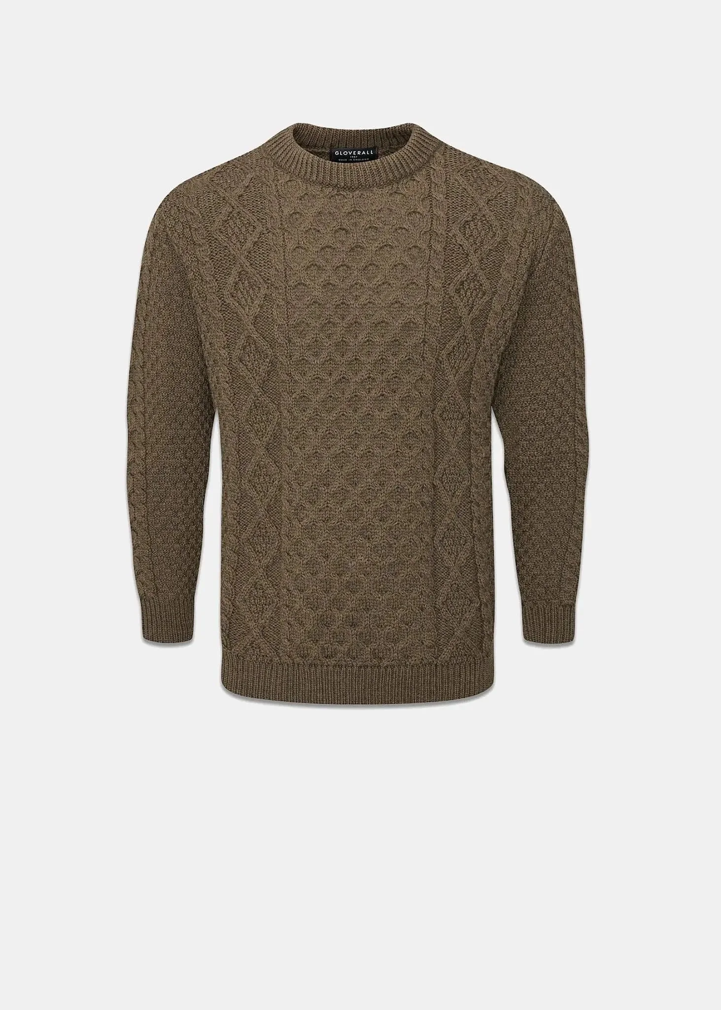 Men's Aran Jumper Army Green - 1