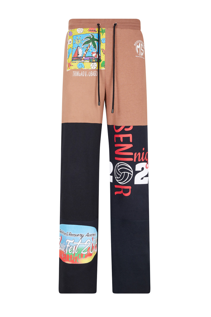Regenerated Graphic T-shirt Patchwork Pants 1