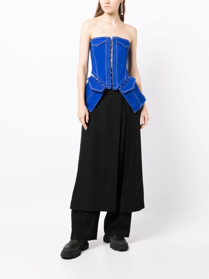 pocket denim corset - 2