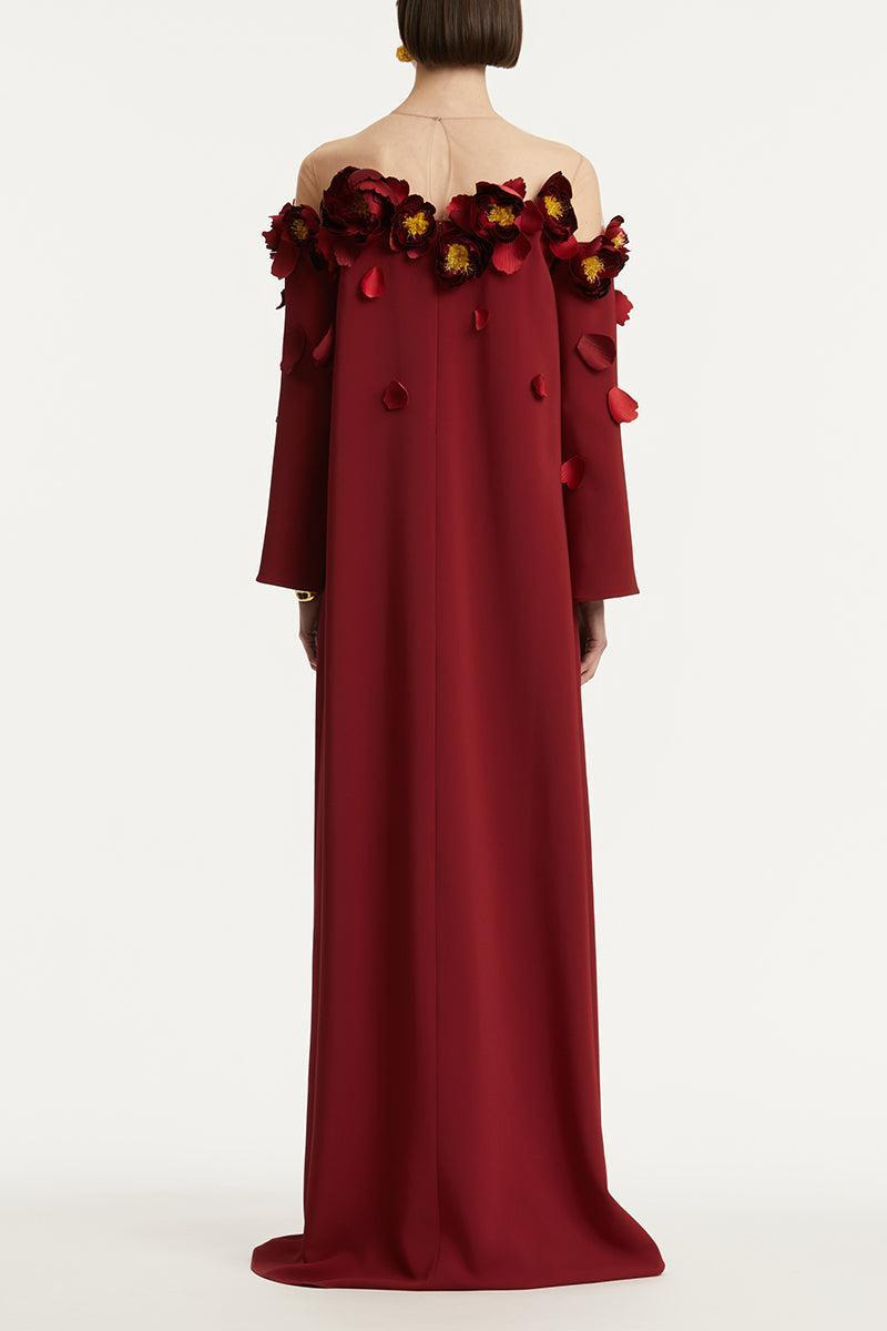 Illusion Off Shoulder Embroidered Caftan - 5