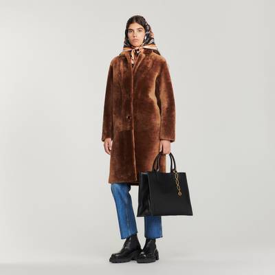 Sandro Mid-length sheepskin coat outlook
