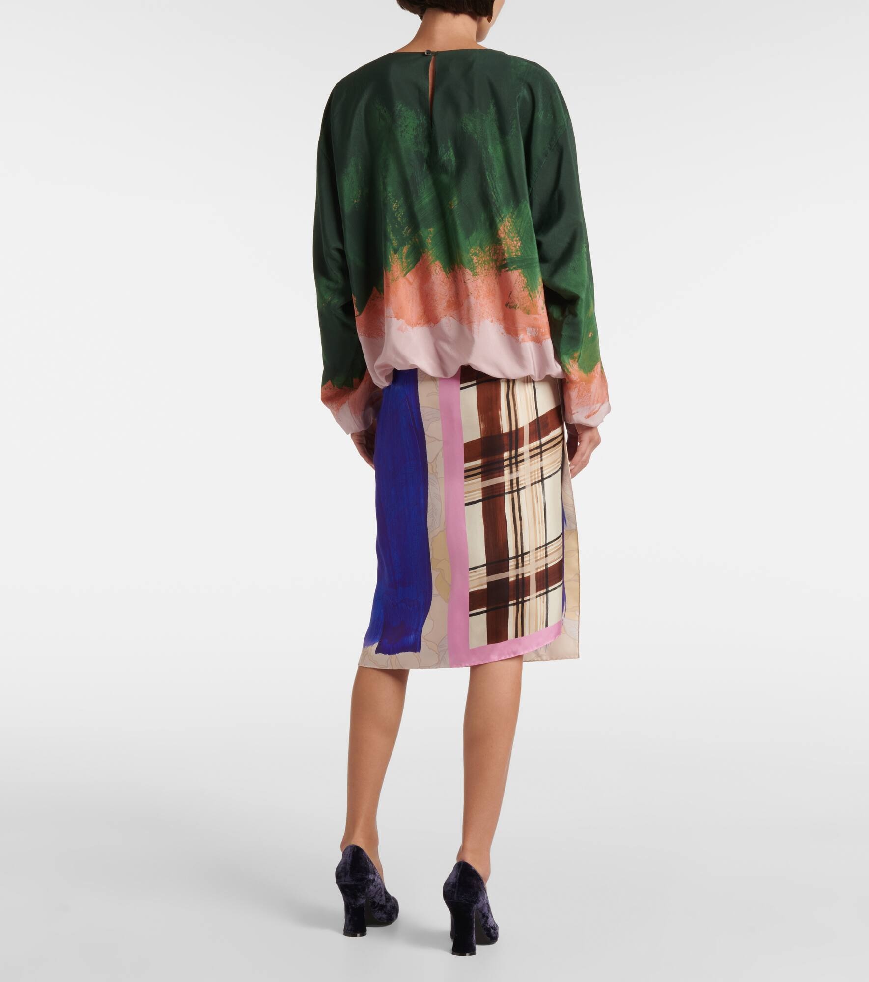 Ombré silk-blend top - 3