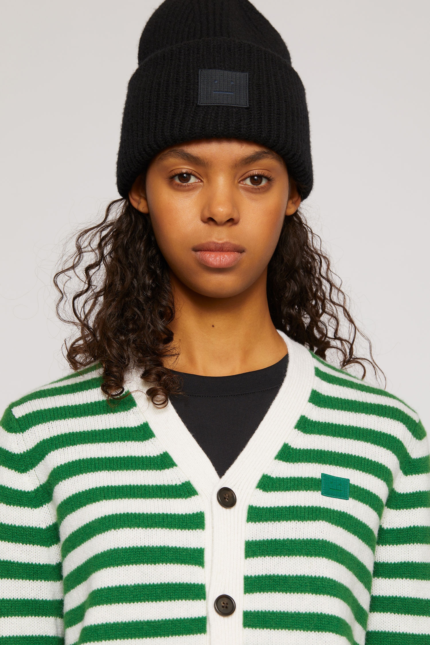 Breton stripe cardigan green/white - 6