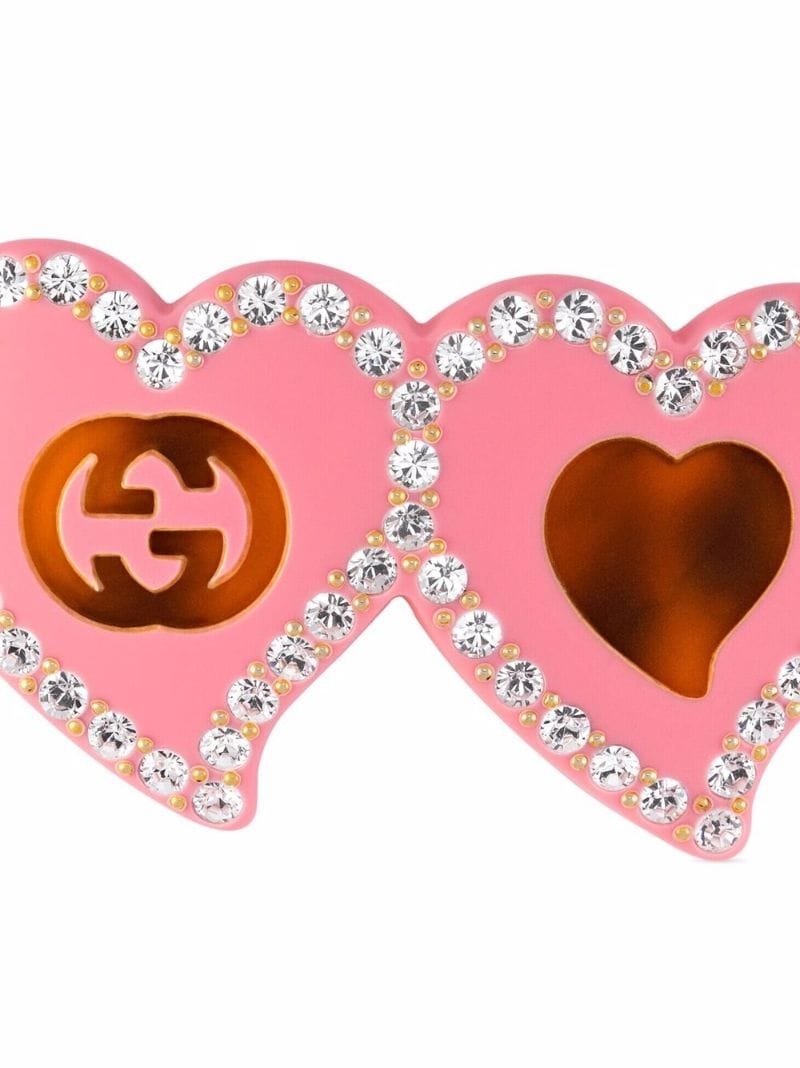 Hair clip with GG and hearts - 5