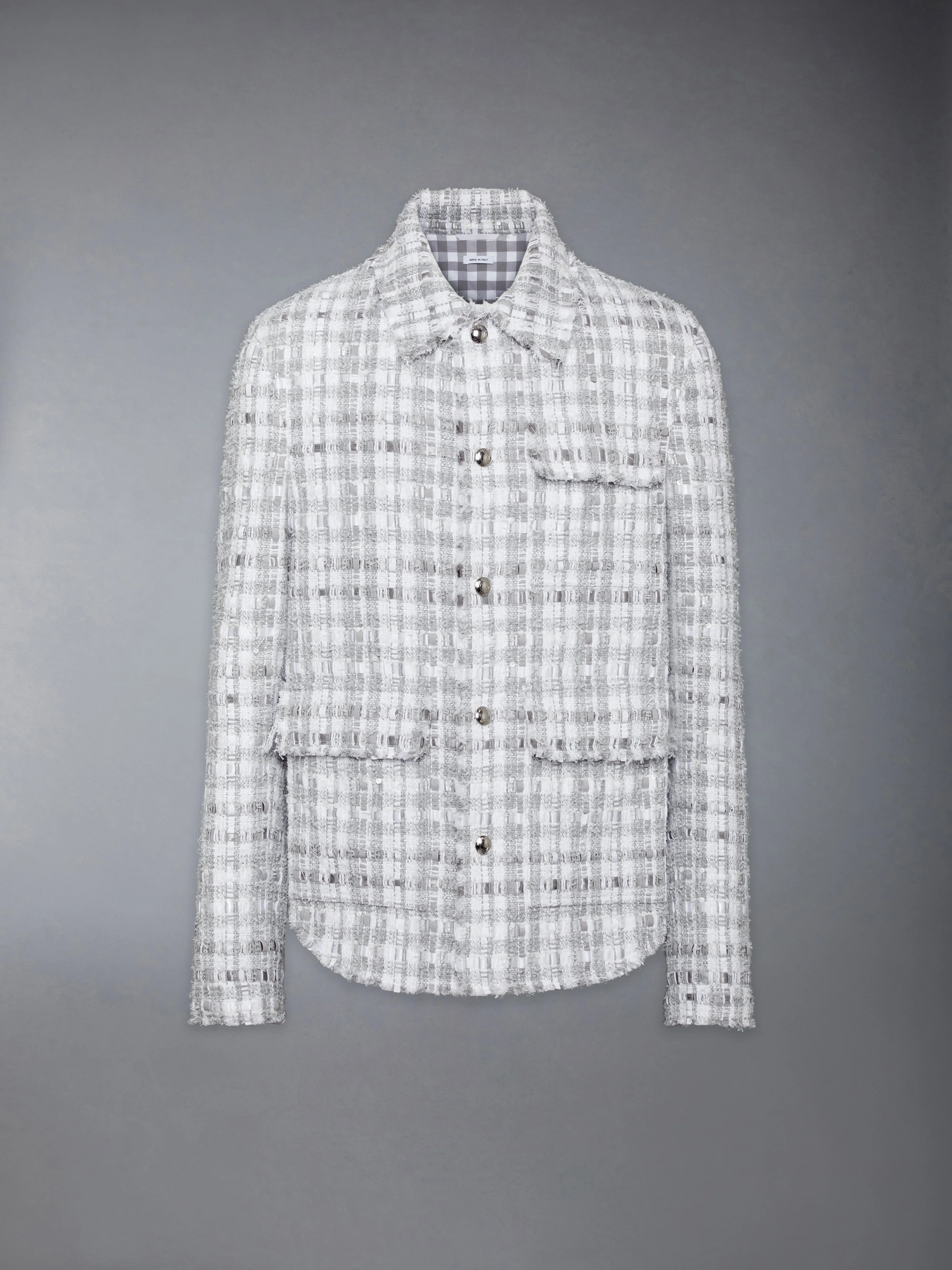 GINGHAM TWEED UTILITY JACKET - 1