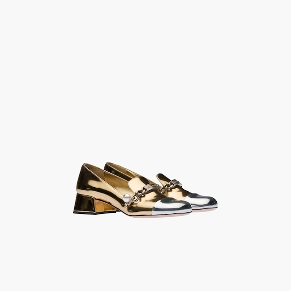 Metallic technical fabric loafers - 3
