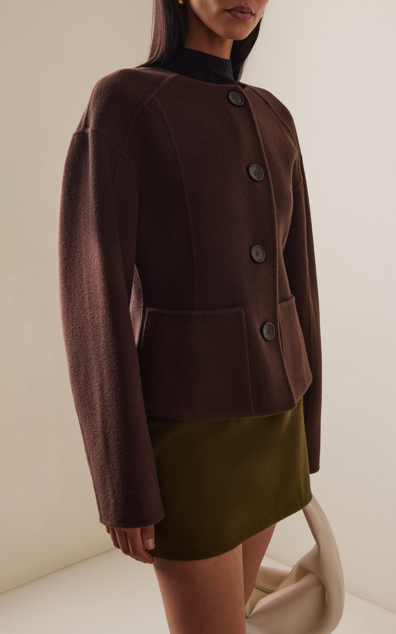ULLA JOHNSON Elsie Double Faced Wool Coat brown outlook