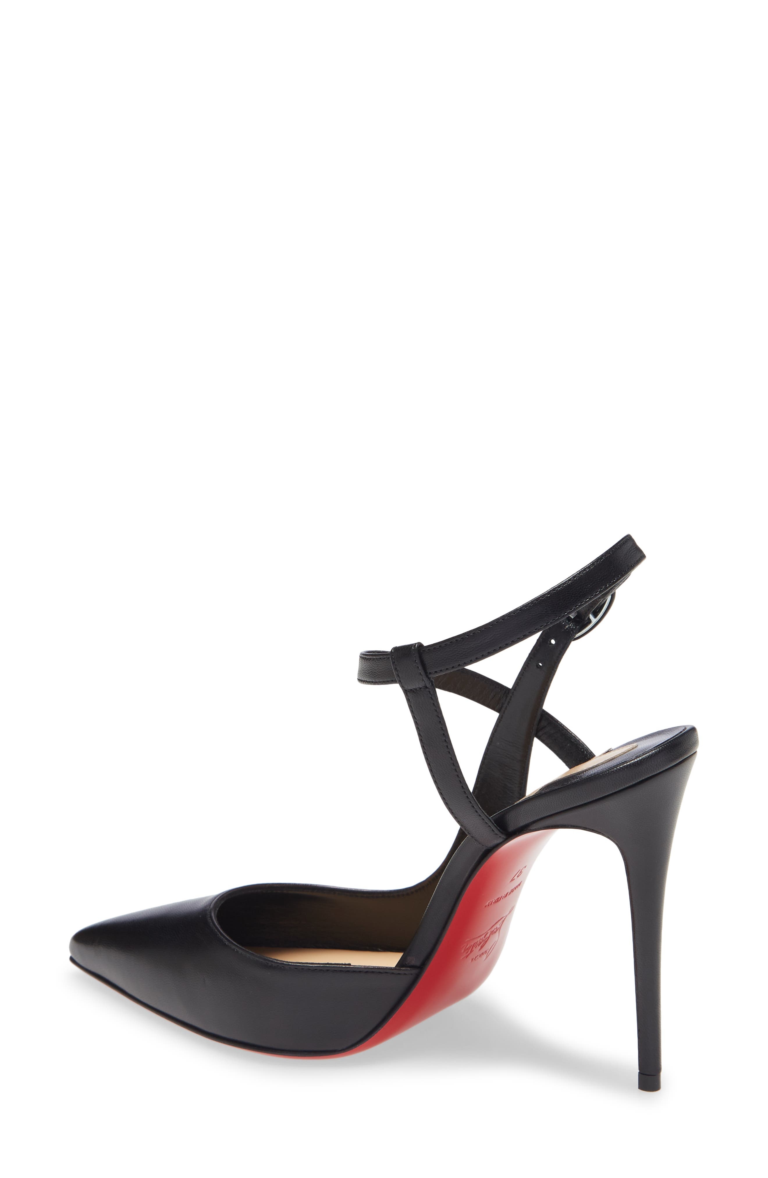 Christian Louboutin Jenlove Ankle Strap Pointed Toe Pump in Bk01 Black at Nordstrom - 2
